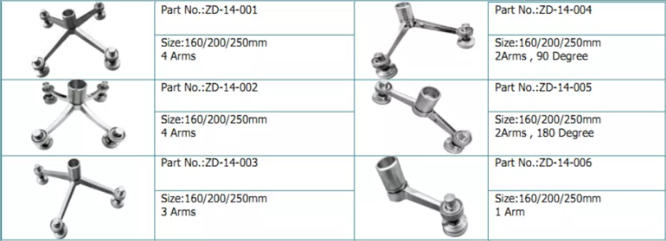  The Versatile Stainless Steel Two Arms Glass Spide